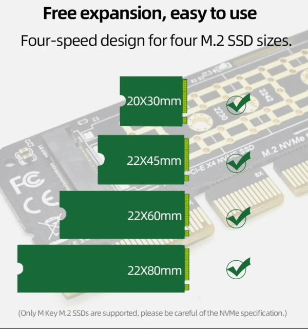 Adaptador M.2 A Pcie X4 X8 X16 Soporta Disco Ssd Nvme Mkey - Imagen 5