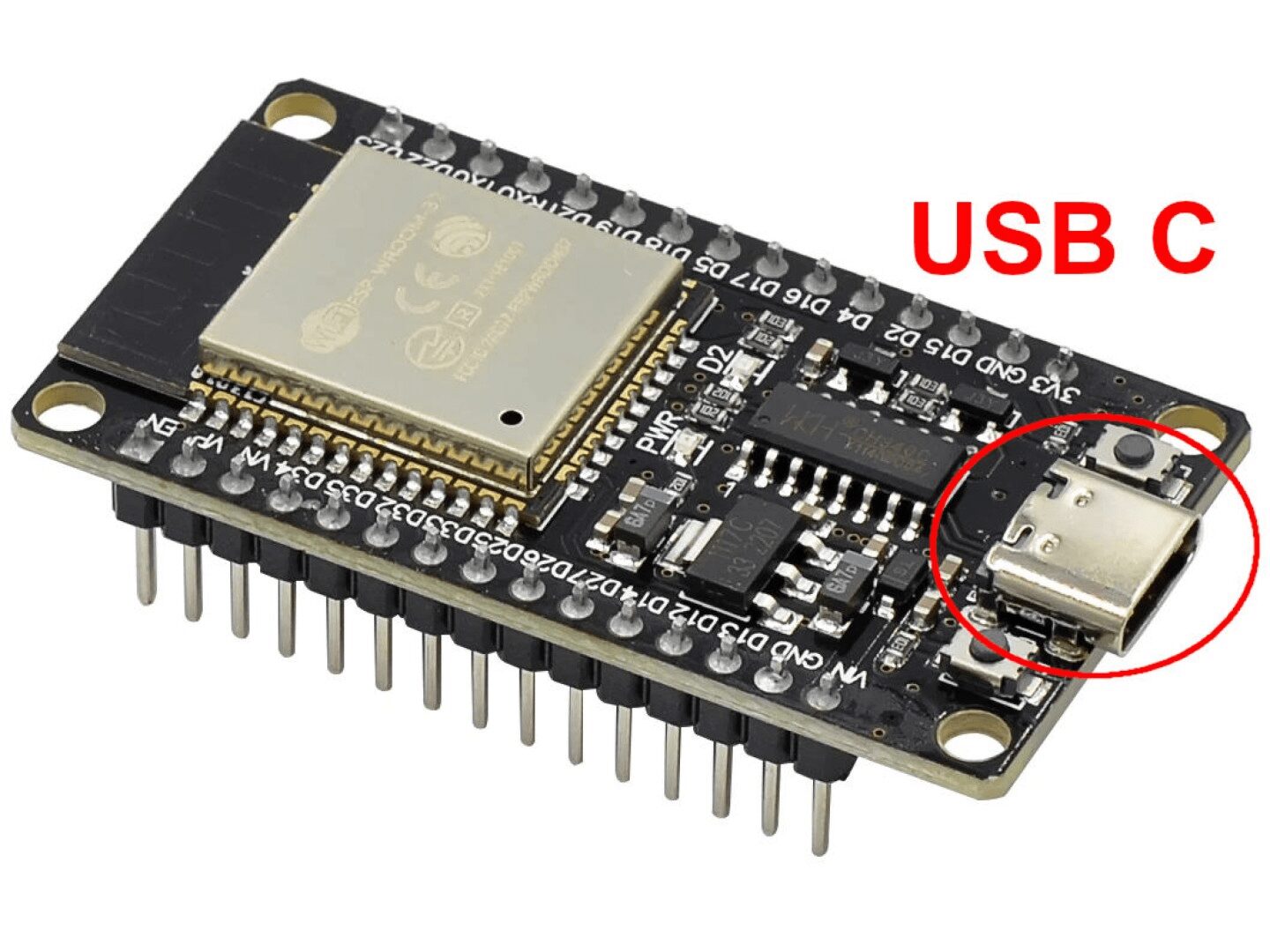 ESP32 WROOM 32 devkit entrada USB tipo C - Imagen 3